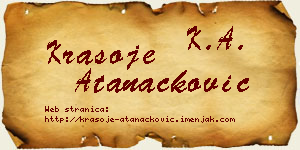 Krasoje Atanacković vizit kartica